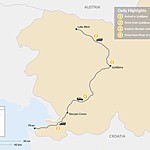 Map of Highlights of Slovenia - 4 Days Map of Highlights of Slovenia - 4 Days