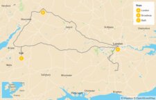 Map of Southern England Family Road Trip: London, Cotswolds & Bath - 10 Days