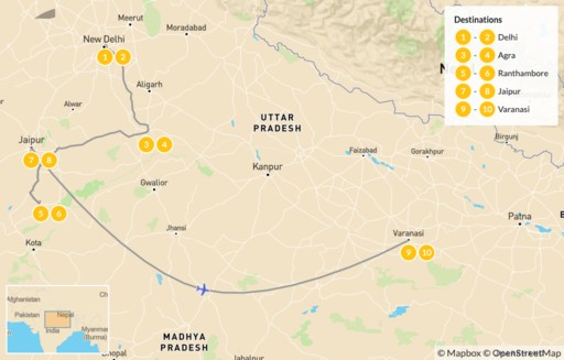 India map: Traditions & Wildlife of the Golden Triangle - 11 Days