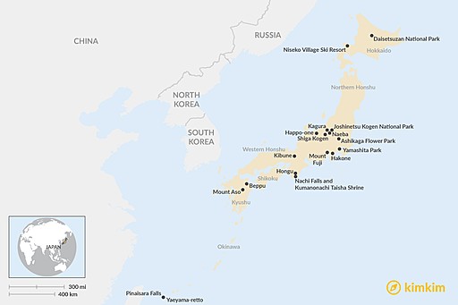 Japan map: Japan's Top Natural Highlights