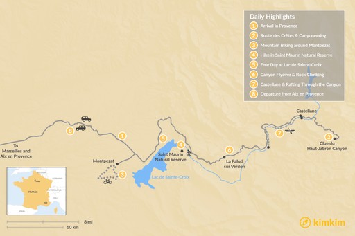 France map: Family Adventure in Provence: 8 Days