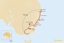 Map thumbnail of How to Get from Melbourne to the Gold Coast