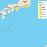 Map of Japan Cityscapes, Culture & Beaches Tour - 14 Days