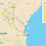 Map of Wild East African Odyssey: Savannas & Beaches in Kenya & Tanzania - 21 Days