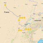 Map of Eastern France Roadtrip: Paris, Dijon, Beaune, Annecy Lyon - 11 Days