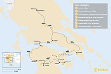 Map thumbnail of Mainland Greece Adventure - 7 Days