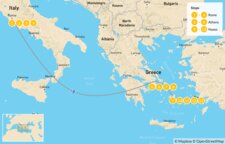Map of Family Adventure in Italy & Greece: Rome, Athens, Naxos & More - 14 Days