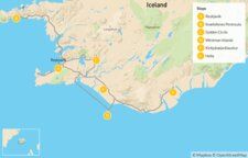 Map of Epic Iceland: Snæfellsnes Peninsula, Golden Circle, South Coast, Westman Islands & Þórsmörk - 10 Days