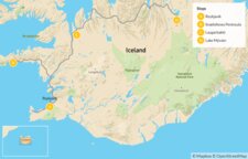 Map of North & West Iceland Family Adventure - 7 Days