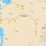 Map of Self-Drive Journey Through Burgundy, the Loire Valley & Brittany - 11 Days