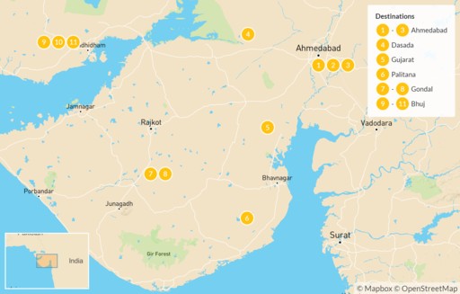 India map: Diverse Beauty of Gujarat: Ahmedabad, Little Rann, Bhuj & More - 12 Days