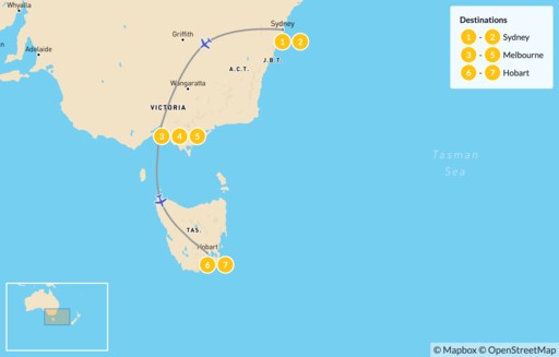 Australia map: A Tale of Three Cities