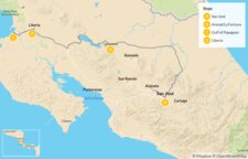 Map of Costa Rica Culinary, Nature & Beaches Tour - 7 Days