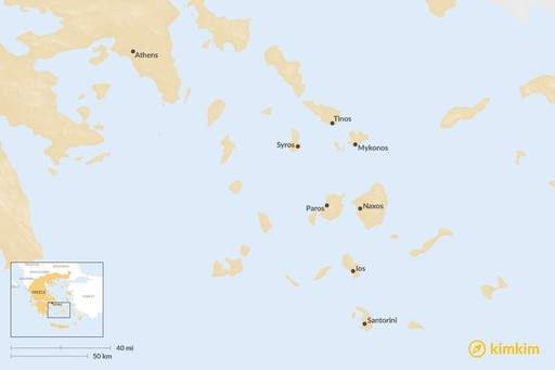 Greece map: Ultimate Guide to the Cyclades Islands