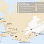 Map of Iceland Highlights: West to East - 9 Days Map of Iceland Highlights: West to East - 9 Days