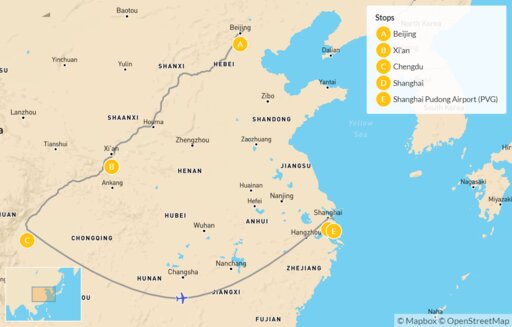 Map Family Tour of China: Ancient Cities, Cultural Excursions & Outdoor Fun - 13 Days