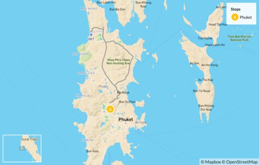 Map Classic Phuket Beach Vacation - 8 Days