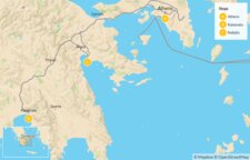 Map thumbnail of Adventure Tour of Athens & the Peloponnese - 10 Days