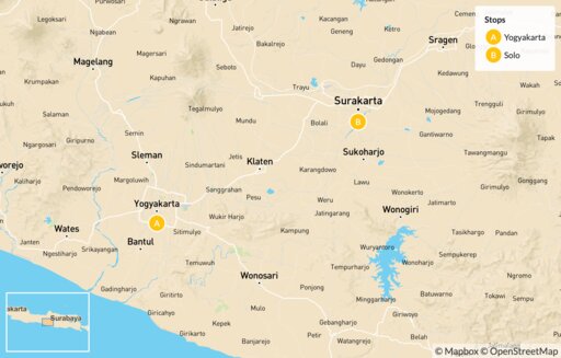 Indonesia map: Highlights of Java - 5 Days