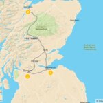 Map of Scottish Whisky Adventure in  Edinburgh, Inverness & Glasgow - 8 Days