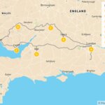 Map of Relaxed Southern England & Wales Road Trip: Cities, Countryside, Castles & Coast - 15 Days