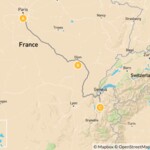 Map of Eastern France Roadtrip: Paris, Dijon, &  Annecy - 6 Days