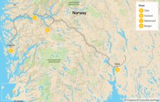 Map of Luxury Norwegian Fjords, Farms & Cities - 10 Days