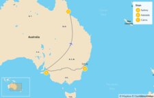 Map of Australia's Food, Wine & Wildlife: Sydney, Adelaide & Cairns - 11 Days