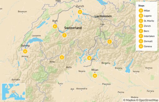 Map Ultimate Winter Adventure in Switzerland: Skiing, Sledding & Sightseeing - 14 Days