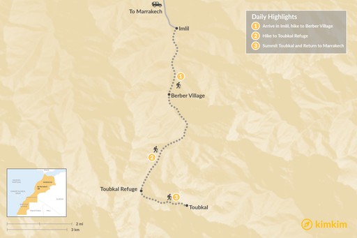 Morocco map: Hiking Morocco's Mount Toubkal