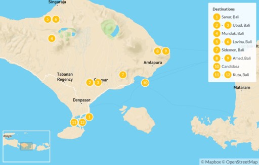 Indonesia map: Bali with Young Kids: Ubud, Amed, Kuta & More - 13 Days