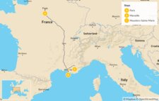 Map of Outdoor Adventures in Provence: Paris, Marseille & Moustiers-Sainte-Marie - 8 Days