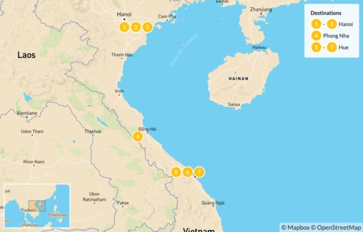 Vietnam map: Vietnam off the Beaten Track - 7 Days