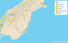 Map thumbnail of South Island Self-Drive City & Nature Highlights - 12 Days