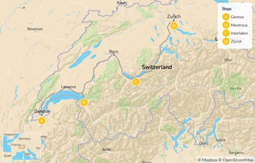 Map Family Switzerland for July Newsletter - 10 Days