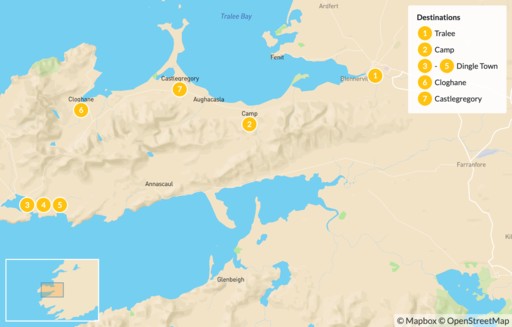 Ireland map: Dingle Peninsula Guided Hike - 8 Days