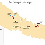 Map of Nepal's Top 6 Viewpoints: Where to See Everest and Other Himalayan Giants Map of Nepal's Top 6 Viewpoints: Where to See Everest and Other Himalayan Giants