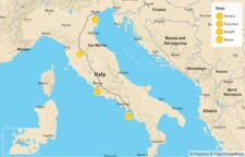 Map of Venice, Florence, Amalfi Coast & Rome - 9 Days