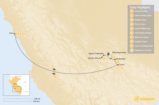Peru map: Flavor and Luxury in Peru - 10 Days