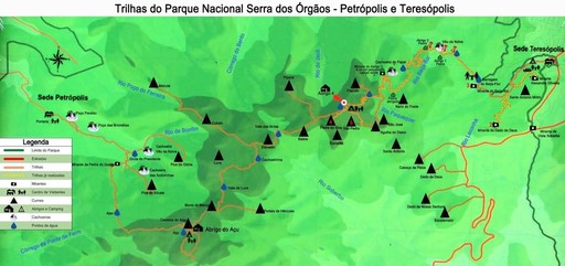Brazil map: Rio's Pedra do Sino Trekking (02 days) - Serra dos Órgãos Mountains Summit