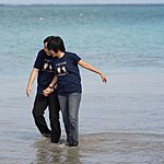 What kind of weirdos wear pants at the beach?! We do... | Photo taken by Shang-Wei P