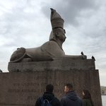 St Pete - Sphinxes on banks if Never River | Photo taken by Diane P
