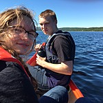 Sebastian and Charlotte canoeing in Rondane | Photo taken by Roberta R
