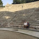Vickie and Carl in the theater at Epidaurus | Photo taken by Vickie B