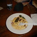 my meal inside a food market building in Florence | Photo taken by Dean C