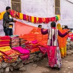 Women Buying Sari Silk, Marketplace, Jodhpur | Photo taken by Jean M