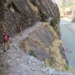 The trail hugs the mountainside in many places | Photo taken by Susan G