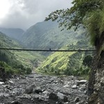 Lone boy on suspension bridge  | Photo taken by Lisa D