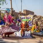 Fort of the Maharana Kumbha, (1433-1468). Woman is doing a traditional dance, Chittogarh | Photo taken by Jean M