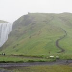 Skogafoss with the stairs to the top | Photo taken by Werner B